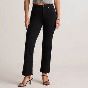 Quince stretch high rise straight jeans black size 28 25” inseam